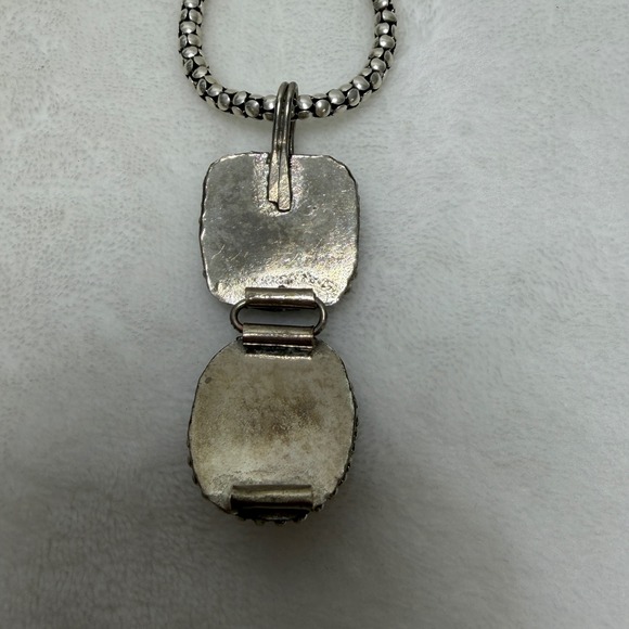 Silpada Sterling Silver 925 Wheat Link Chain Necklace Natural Stone Southwestern - Picture 8 of 12